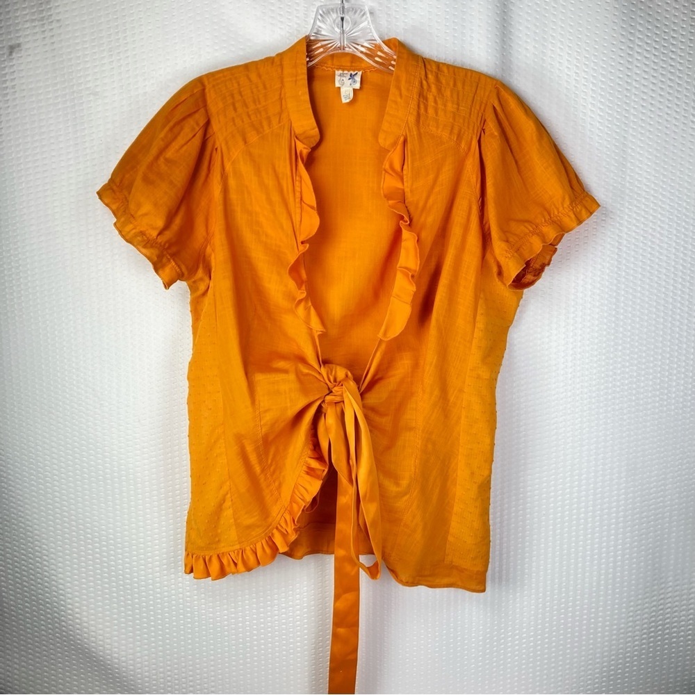 Anthropologie Edme & Esyllte | Orange Prytania Wrap Top | Sz 8